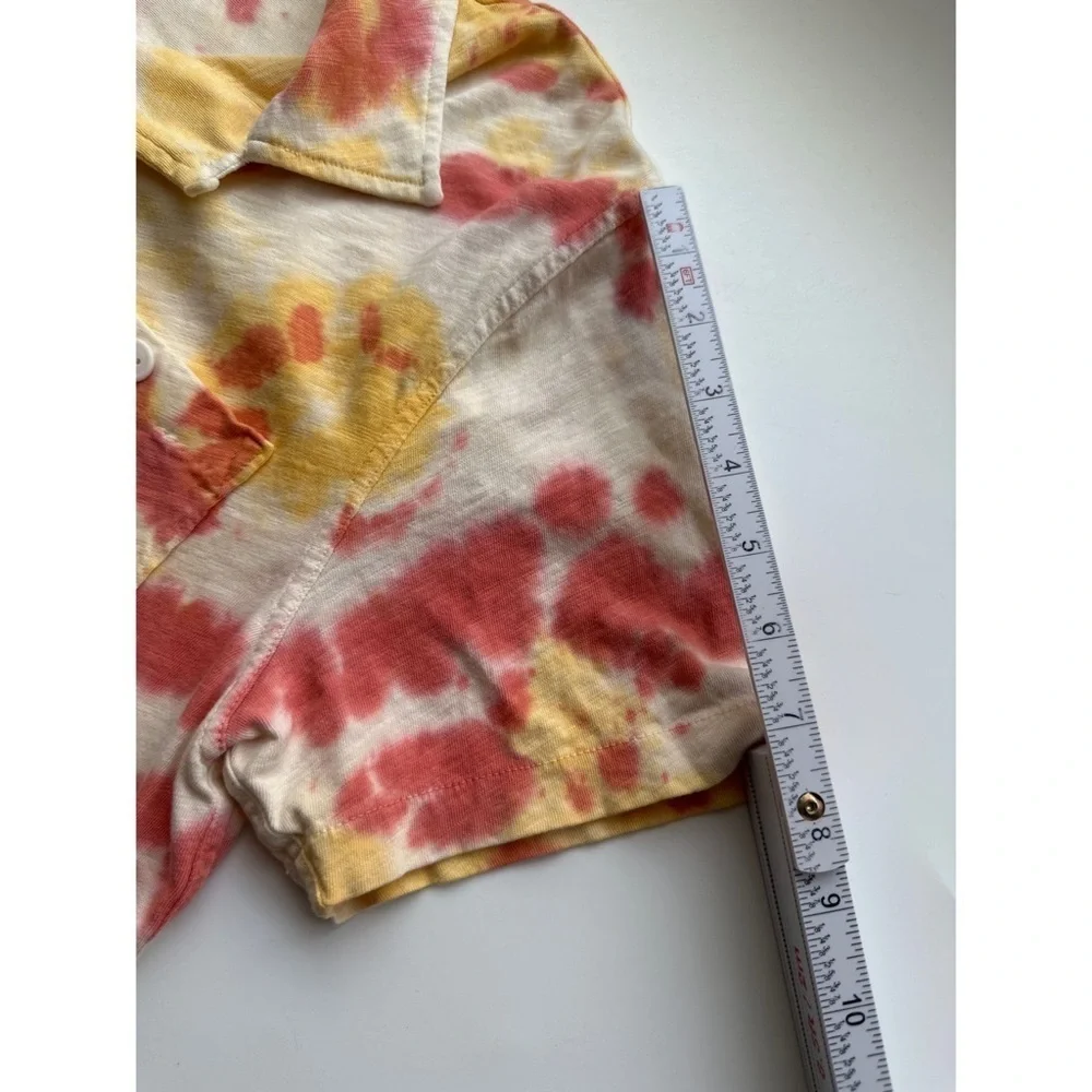 J. Crew Mens Tie Dye Good Loops Collared Short Sleeve T-Shirt